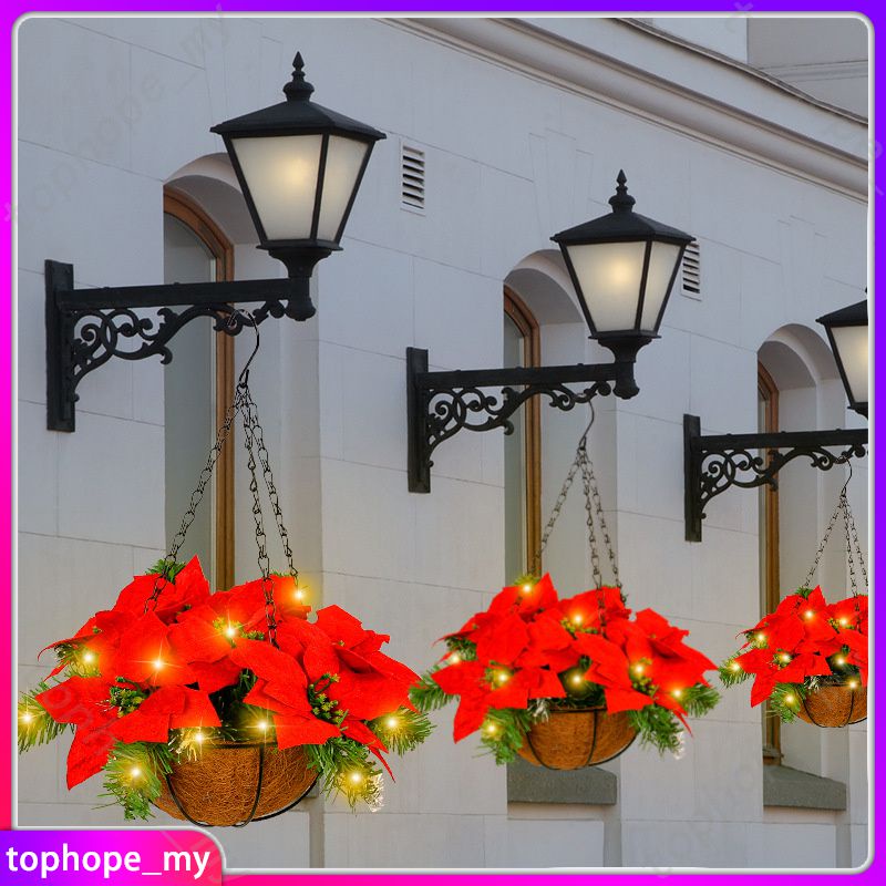 Christmas Red Hanging Baskets Christmas Street Lights Decorations