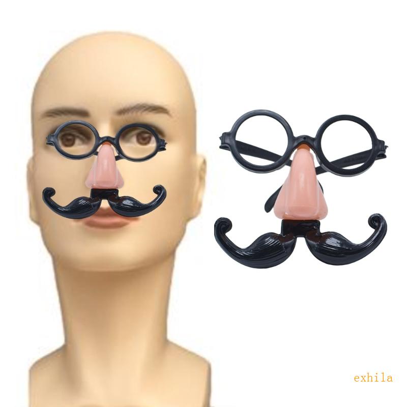 exhila Funny Nose Disguise Glasses with Mustache Novelty Funny Old Man