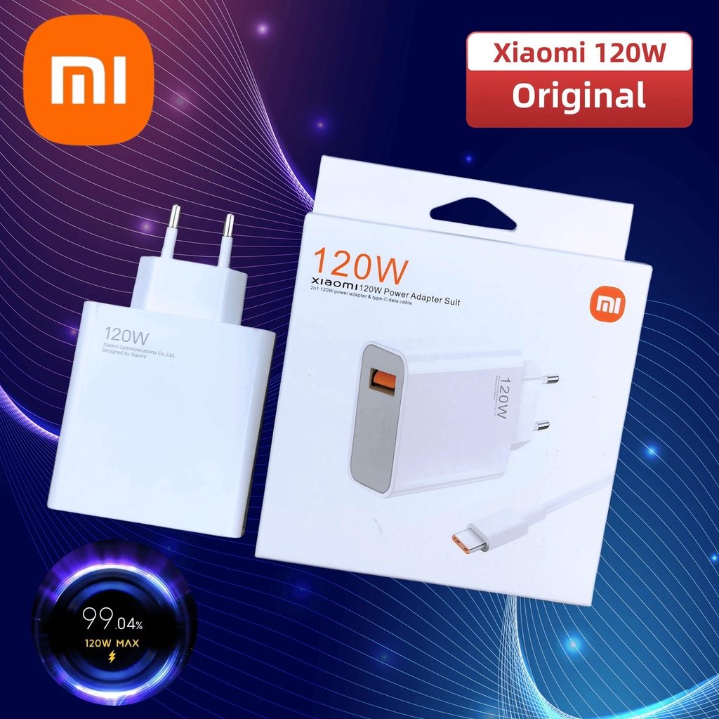 Original Charger Xiaomi 120w Turbo Charge HyperCharge Gan Adapter for ...