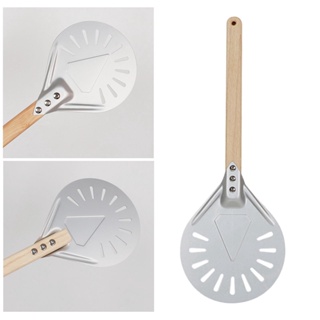 Turning Pizza Peel With 8 Inch Aluminum Round Pizza Paddle, 23.6