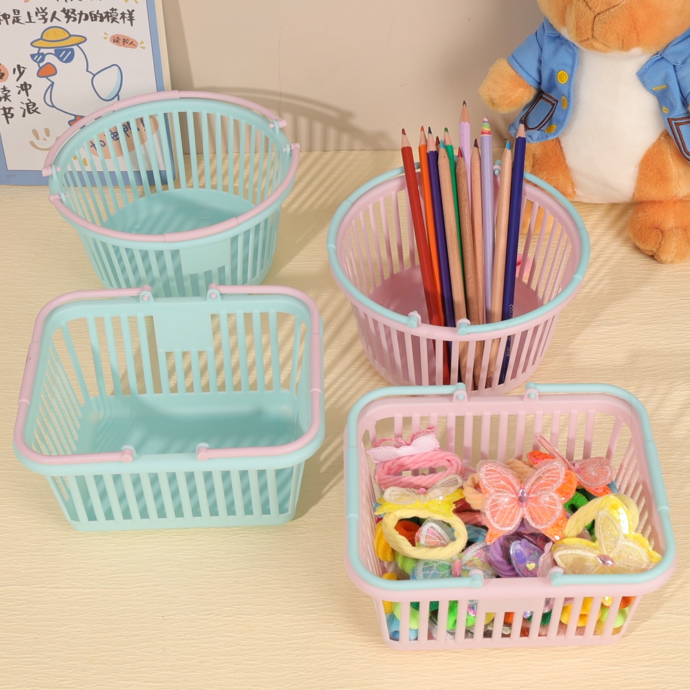 Desktop Clutter Storage Box Mini Hand Basket Arboretum Pick Basket Square Basket with
