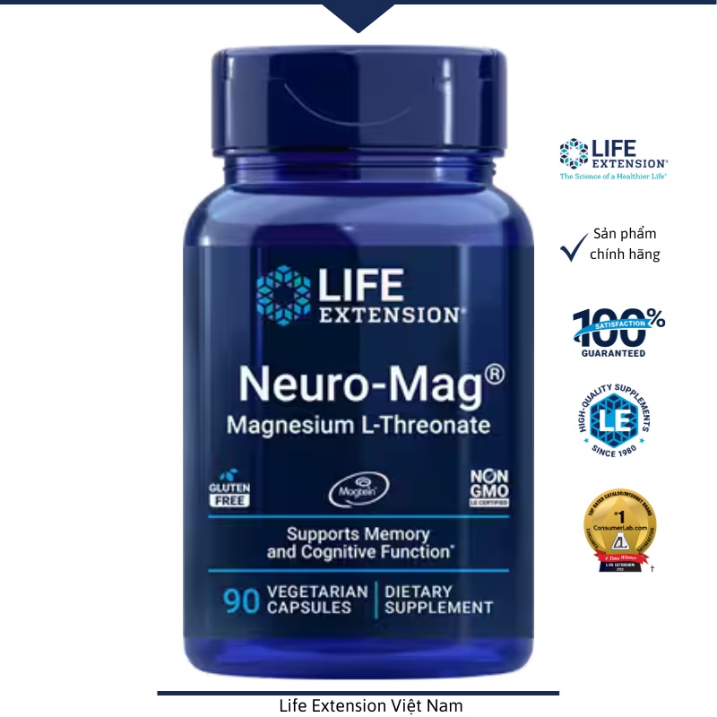 Neuro-mag Magnesium L-Threonate 90 capsules - Life Extension Vietnam ...