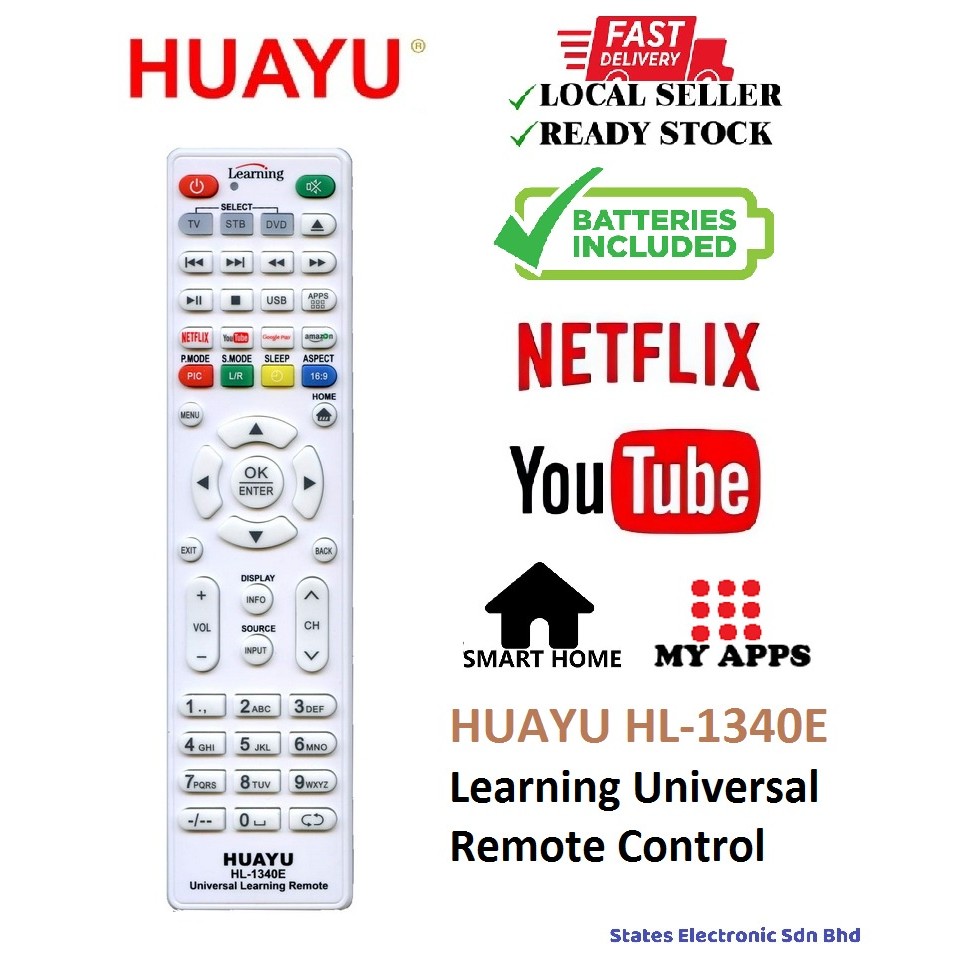 HUAYU HL-1340E Learning Universal Remote Control TV Remote Control ...