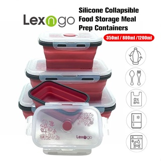 Lexngo - Silicone Collapsible Food Storage Meal Prep Containers 350ml /  800ml / 1200ml 