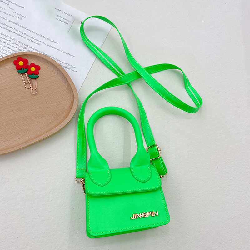 Kids girls shoulder crossbody bag Korean fluorescent color fashion ...