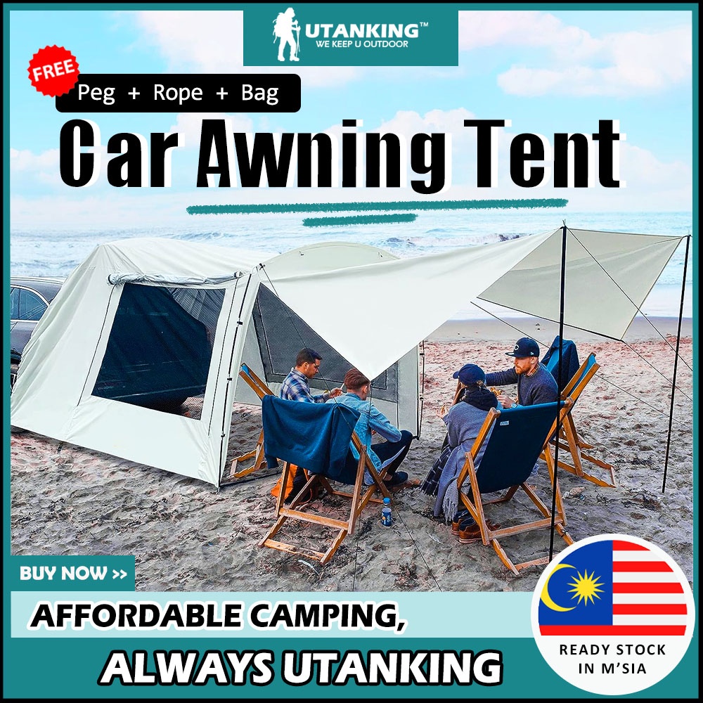 UtanKing™ Car Tent Camping Awning SUV Trunk Tents Tarp UV Sun Shelter Canopy Khemah Kereta Van