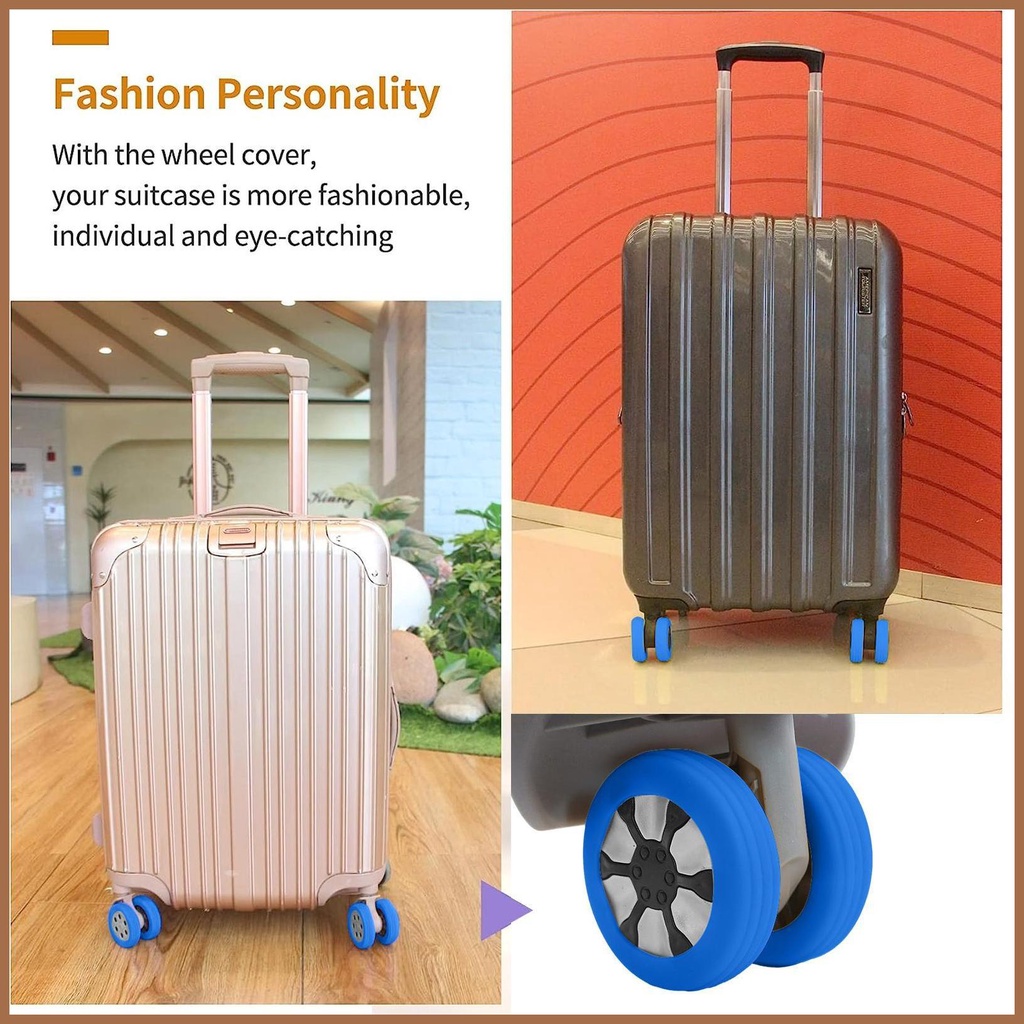 Luggage Wheels Protector 8 Pcs Silicone Luggage Accessories Reduce