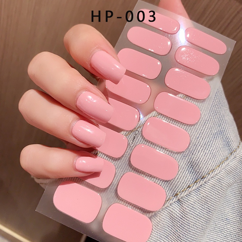 Gel uv nail stickers, new semi-cured phototherapy nail stickers, fully waterproof and long ...