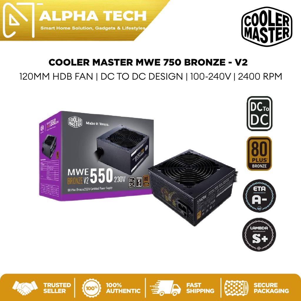 Cooler Master MWE 550 Bronze V2 PSU (85% Efficiency, 230V) | Shopee ...