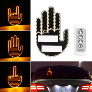 Universal Fun Car Gesture Light Finger LED Light With Remote Car Gadgets &  Road Rage Sign Funny Rear Window Sign Car Accessories