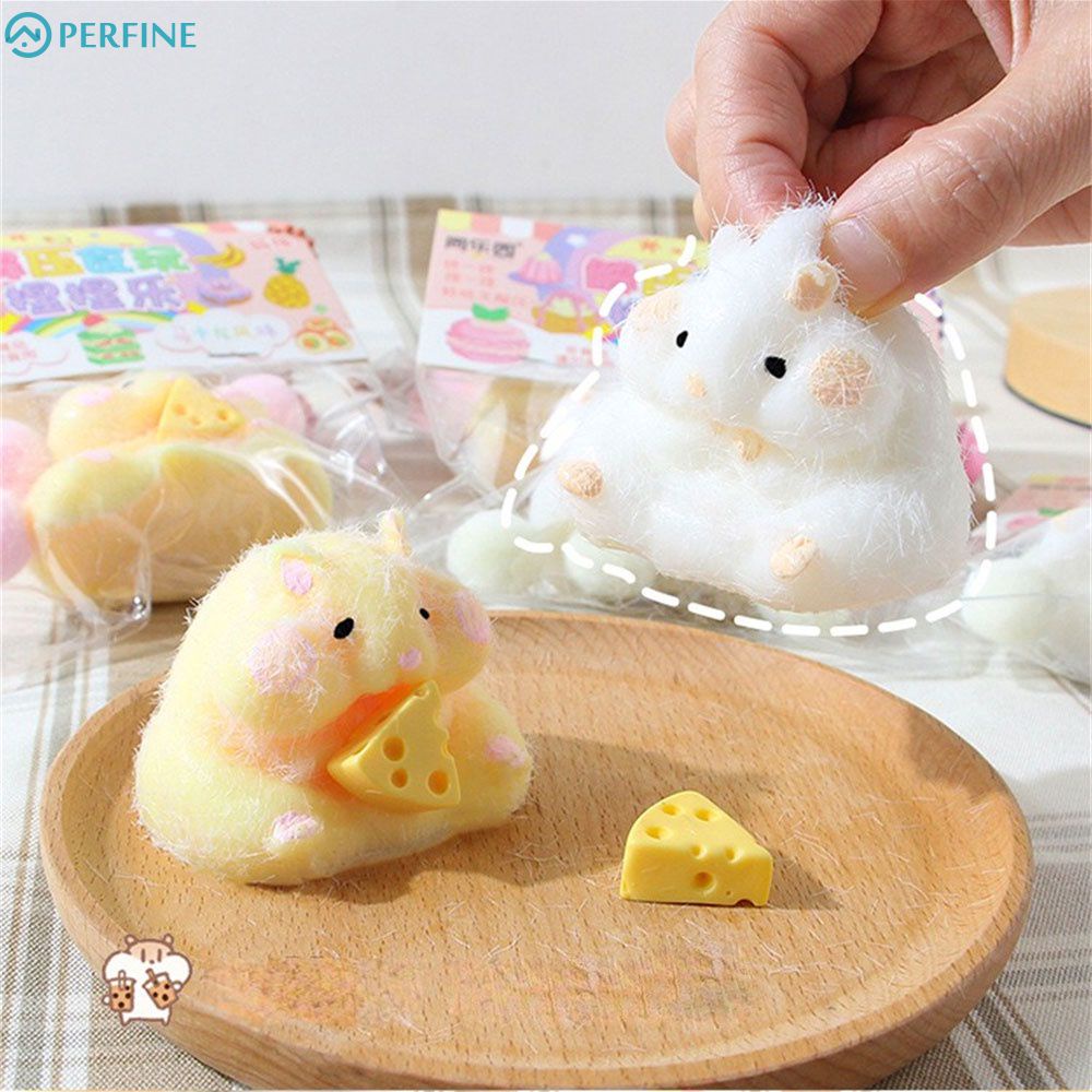 Cute Hamster Squeeze Toy Silicone Pinch Decompression Anti-stress Toy ... - High Value Hamster Stress Relief Toys