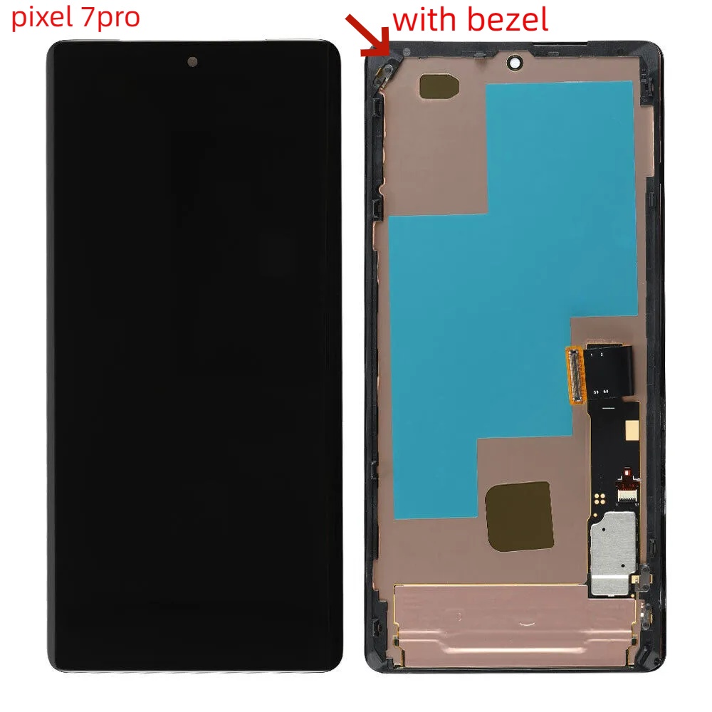 Display LCD OLED Curvo Per Google Pixel 7 Pro (GP4BC, GE2AE) - Nero, Qualità Ottima, Sostitutivo