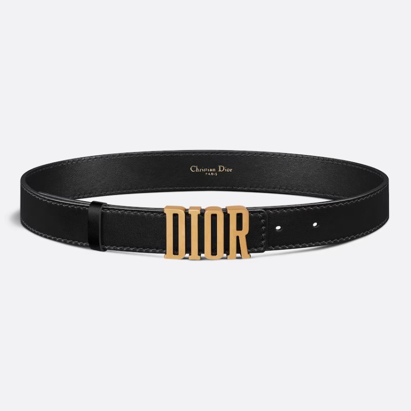 CC BELT 30MM IN BLACK SMOOTH CALFSKIN SILVER HARDWARE ATTACH RHINSTONE