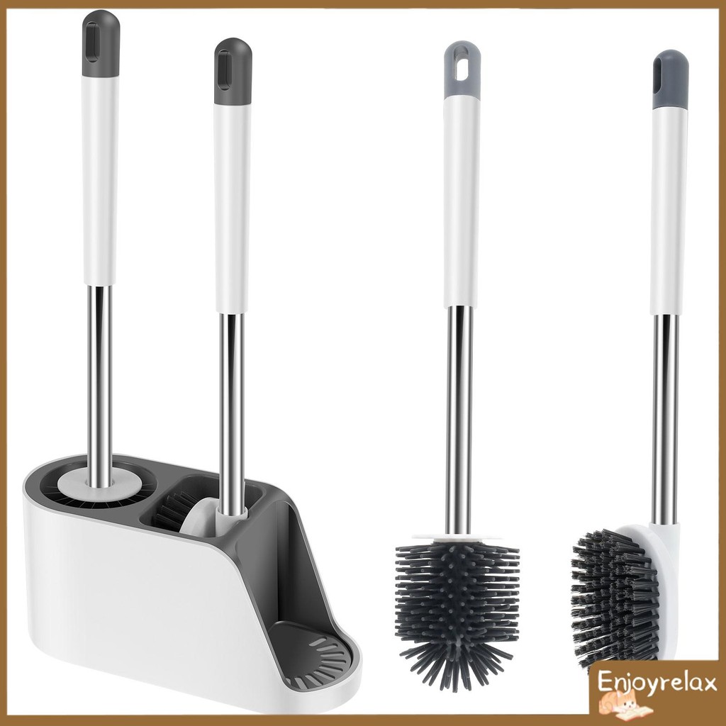 Toilet Brush And Holder, Silicone Toilet Brush Hol... - Grandado