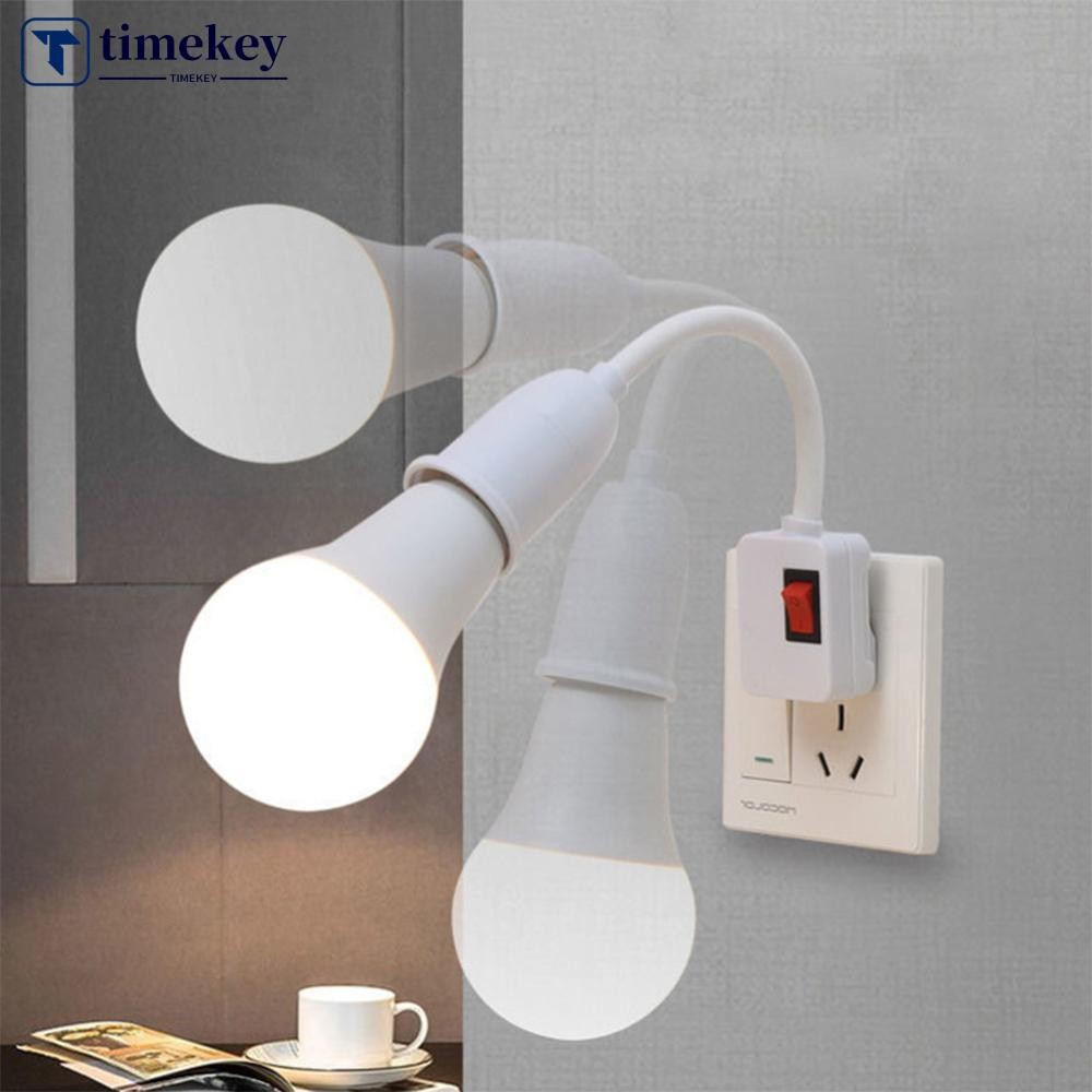 TIMEKEY EU/US Direct Plug-in Lamp Base E27 Rotary Lamp Socket Bulb ...