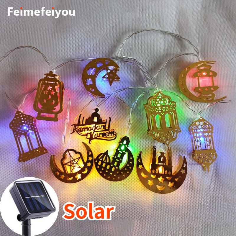 【Ready Stock】5M Raya Solar Decoration Pendants String Lights Moon&Star ...