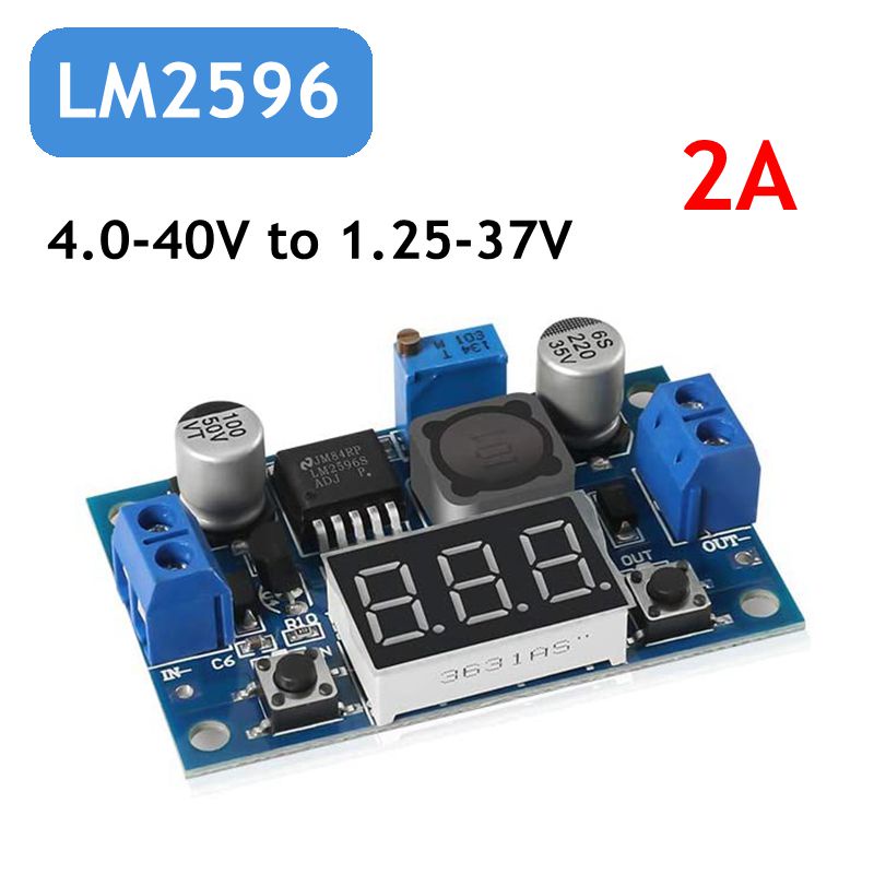 LM2596 Adjustable Voltage Regulator 4.0-40V to 1.25-37V DC 36V 24V 12V
