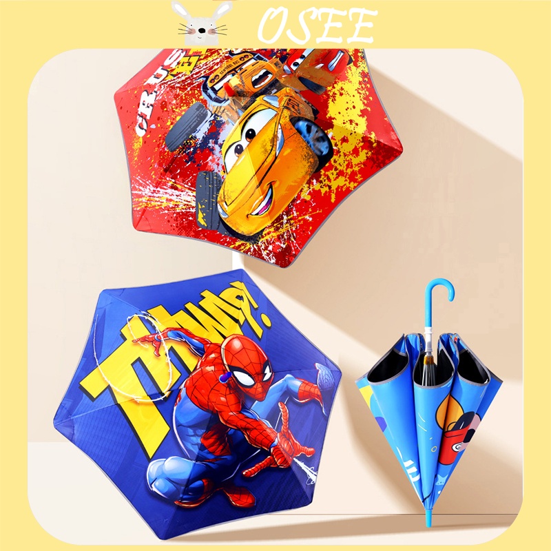 [Osee] Disney Children's Umbrella safty Rounded Corner long Umbrella Boys and Girls Kindergarten ...