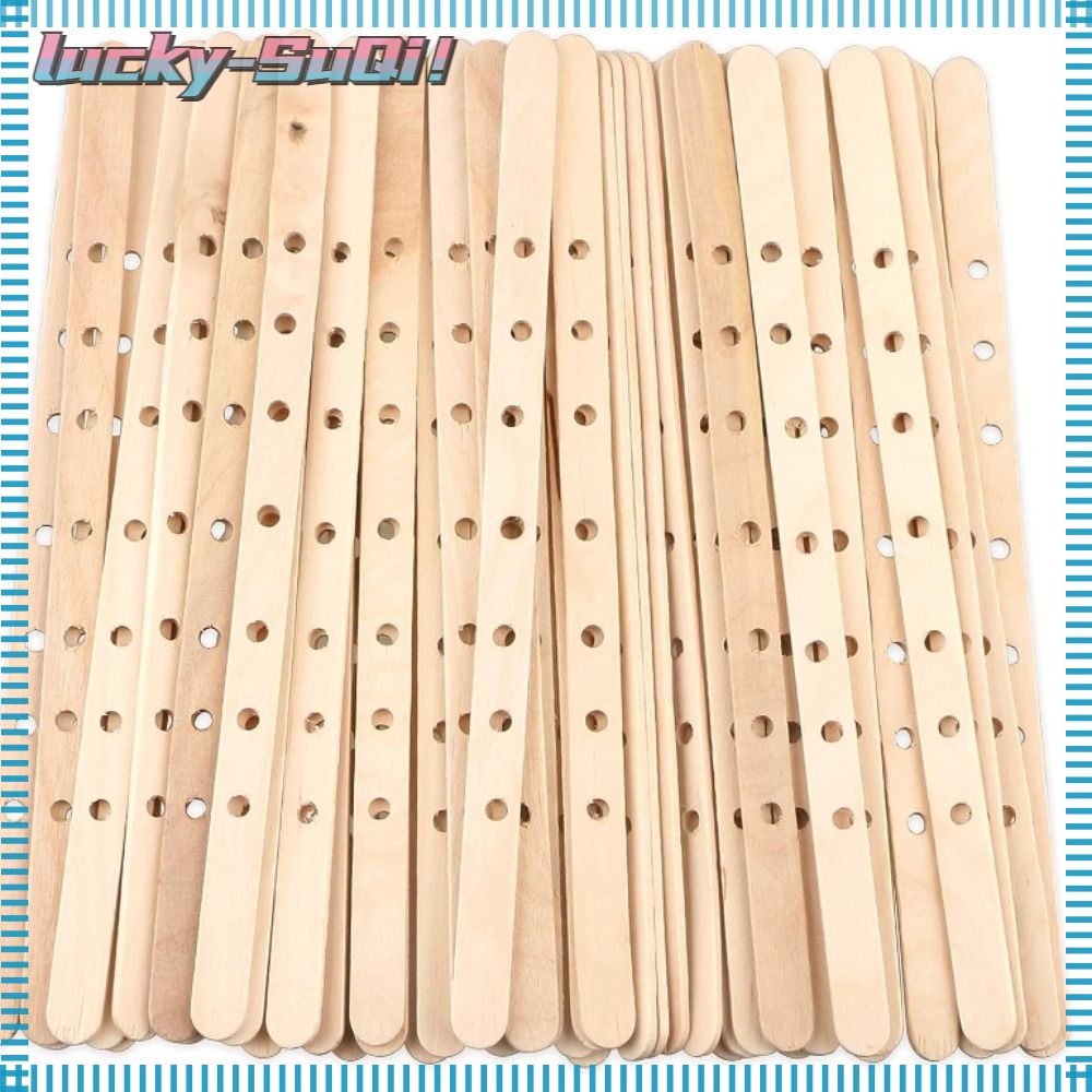 LUCKYSUQI 100pcs Candle Wick Bars, 7 Inch Wood Wooden Wick Bars