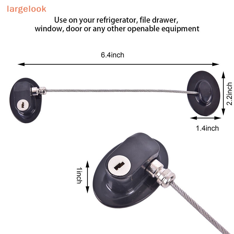 [largelook] 4 Pack Refrigerator Lock with 8 Keys ,Mini Fridge Lock