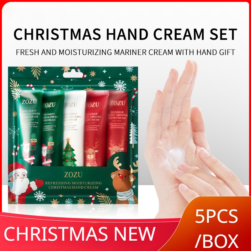 5pcs/box Christmas Hand Cream Set Moisturizing Hydrating Anti-drying ...