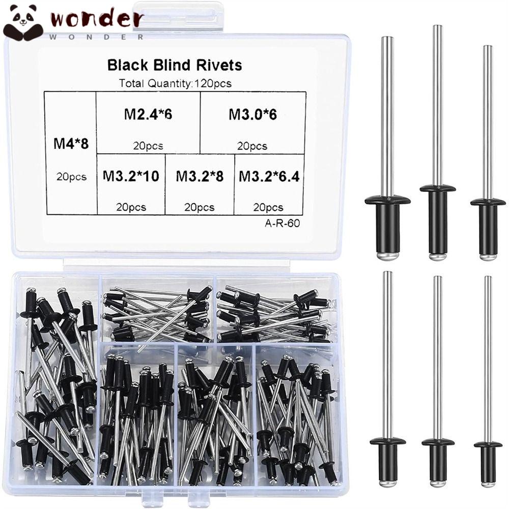 WONDER 120Pcs Blind Rivets, Aluminum Strong Pop Rivets, Rivets