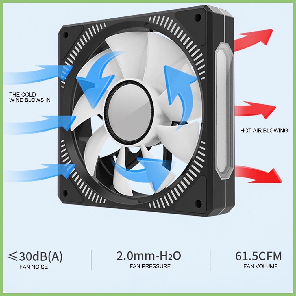 ARGB Case Fan 5V 3 Pin Lighted Computer Fan Light Up PC Fans Reverse