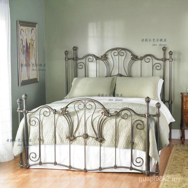 Cream Style Iron Bed/European Style Bed Iron Frame Bed/Iron Bed 1.5