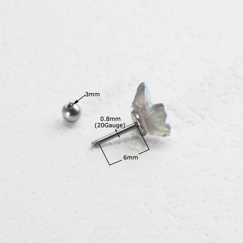 1 Piece 3D Stereoscopic Butterfly Cartilage Tragus Helix Pinna Daith ...