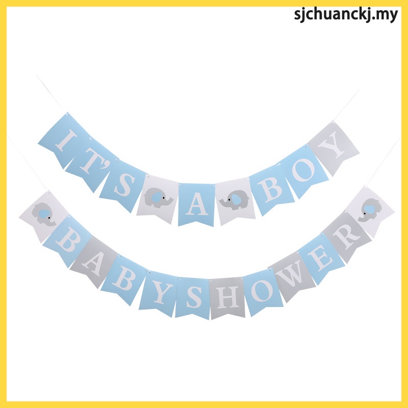 Pull The Flag Baby Boy Shower Banner Decor Gender Reveal Party for