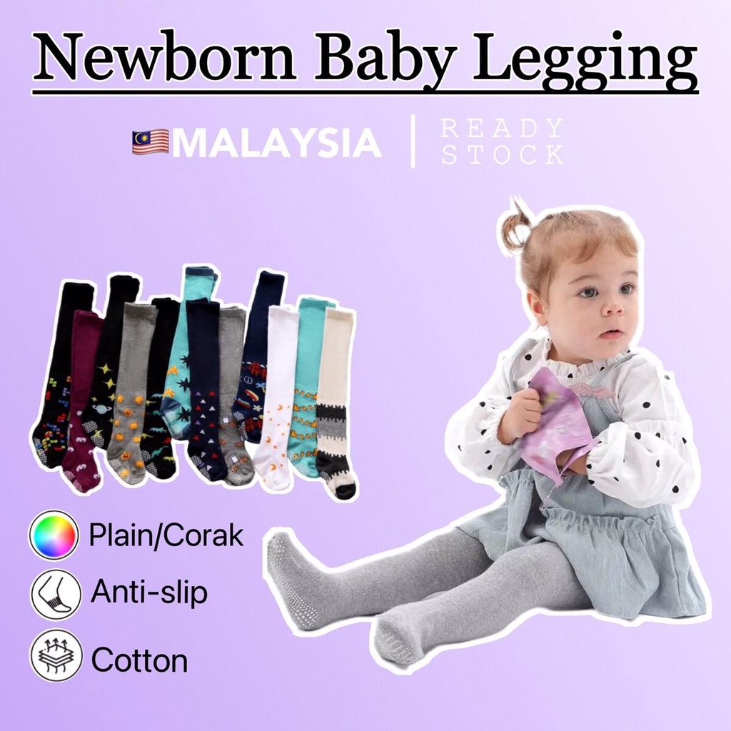 Newborn Cotton Tight Leggings Baby Boy Girl Plain Tight Pant Legging Seluar Legging Baby Bayi Shopee Malaysia