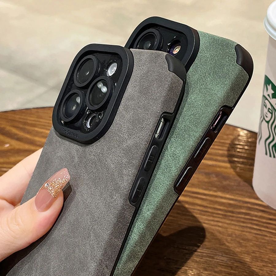 Winter Solid Color Leather Iphone Case for IPhone 15 14 16 Pro Max 13