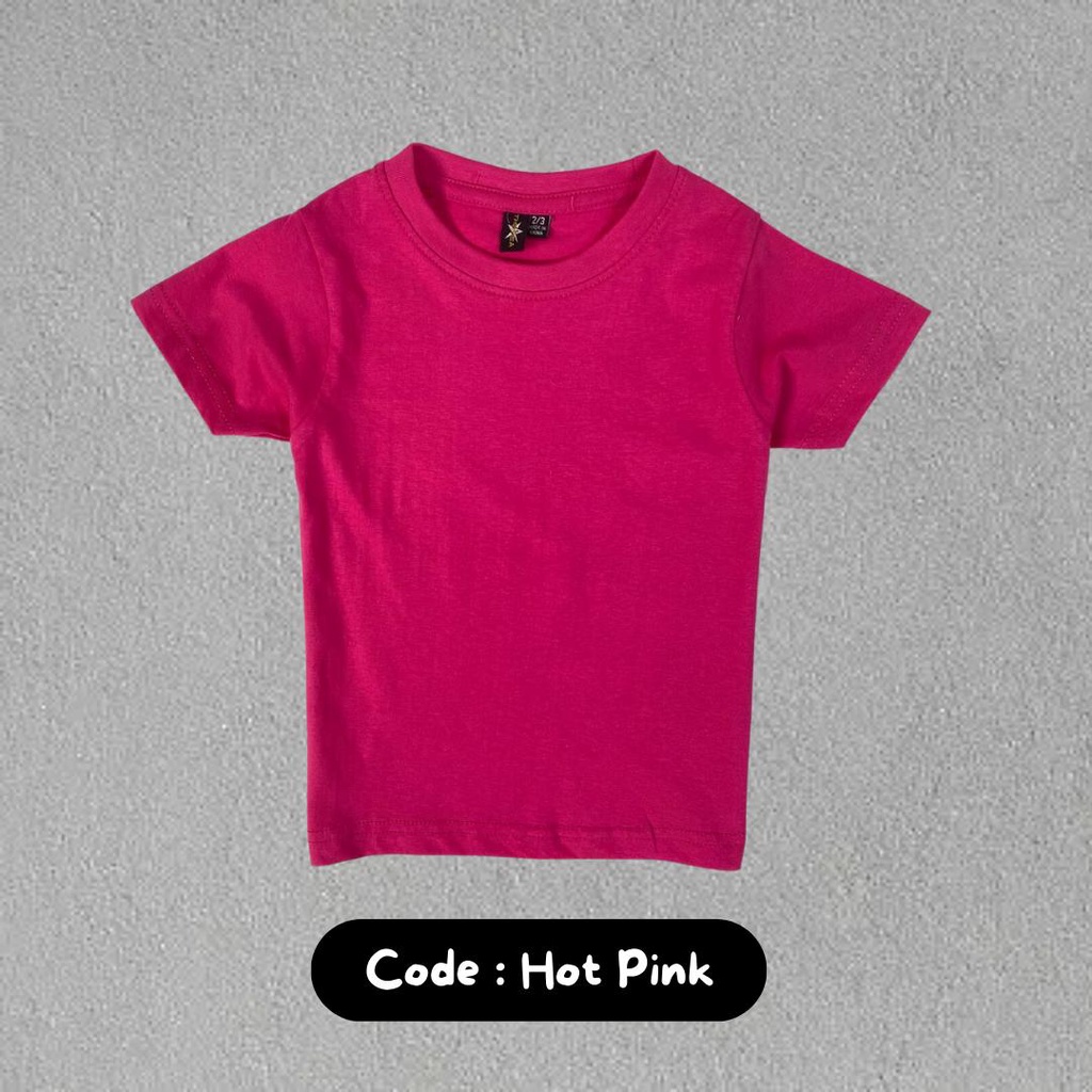 2y 13y KIDS T SHIRT PLAIN UNISEX 100 cotton serap peluh normal cutting straight cut Shopee Malaysia