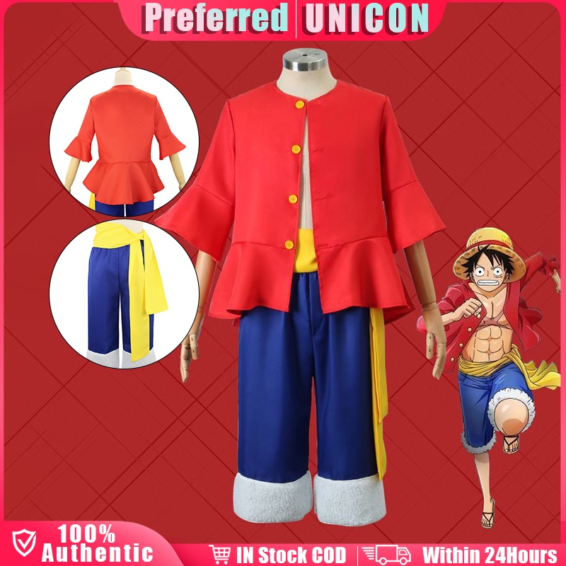 Animie One Piece Luffy Costume for Adult Kids Luffy Costum Monkey D ...