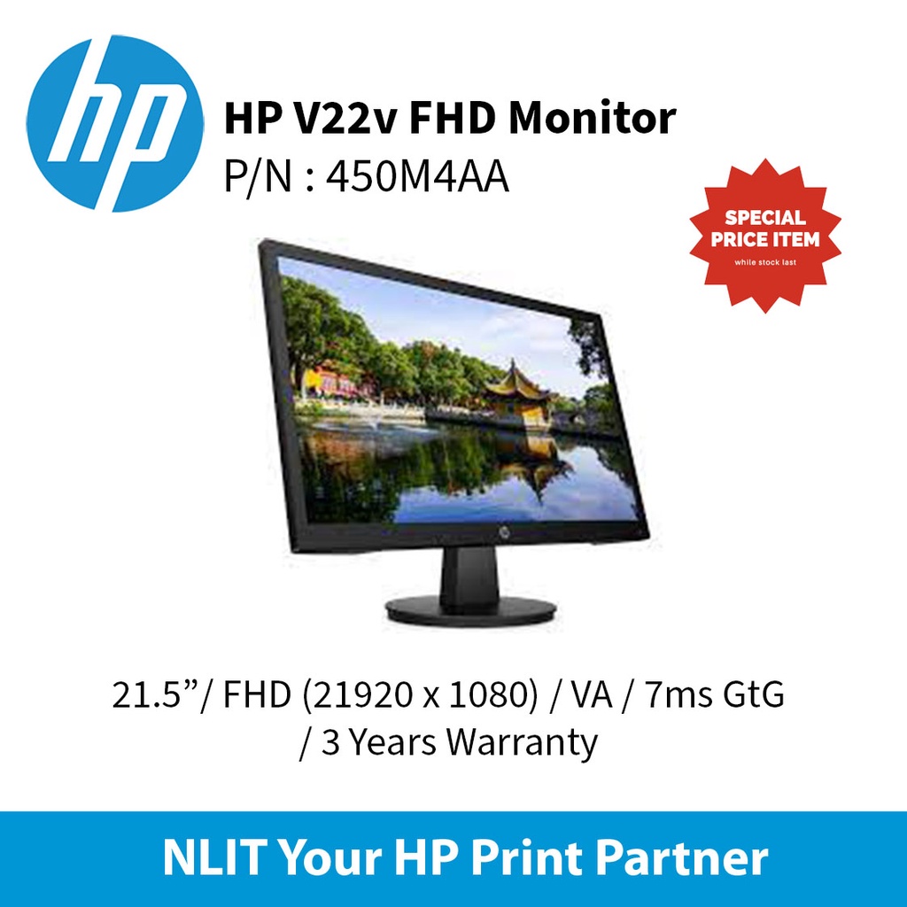 HP V22v FHD Monitor (21.5") 450M4AA | Shopee Malaysia