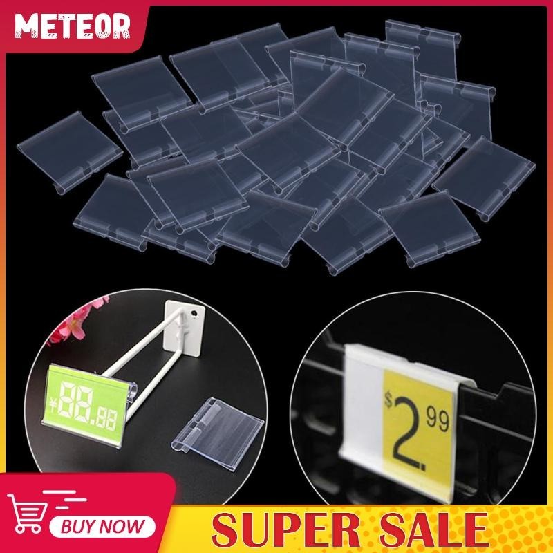 [meteorMY] 50-pack Clear Label Holders Sign Display Holder for Retail ...
