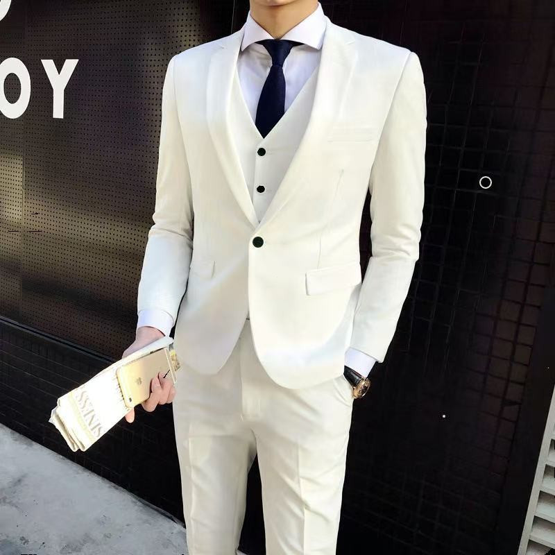 Men Blazer Three-piece Set Wedding Business Men Formal Suit Vest Blazer ...