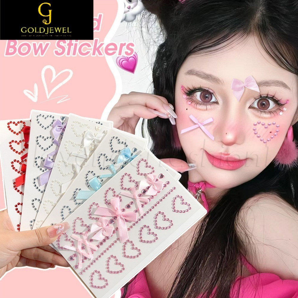 [MJ] Diamond Ribbon Bow Facial Stickers - for Makeup - 3D Bling ...