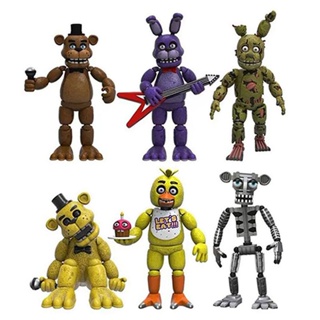 5Pcs/Set Anime Figure Inspired by Five Nights at Freddys Action Figures  Detachable Joint FNAF Cute Bonnie Rabbit Foxy Action Figures PVC Model Five  Nights at Freddys Toys Set with Light for Fans