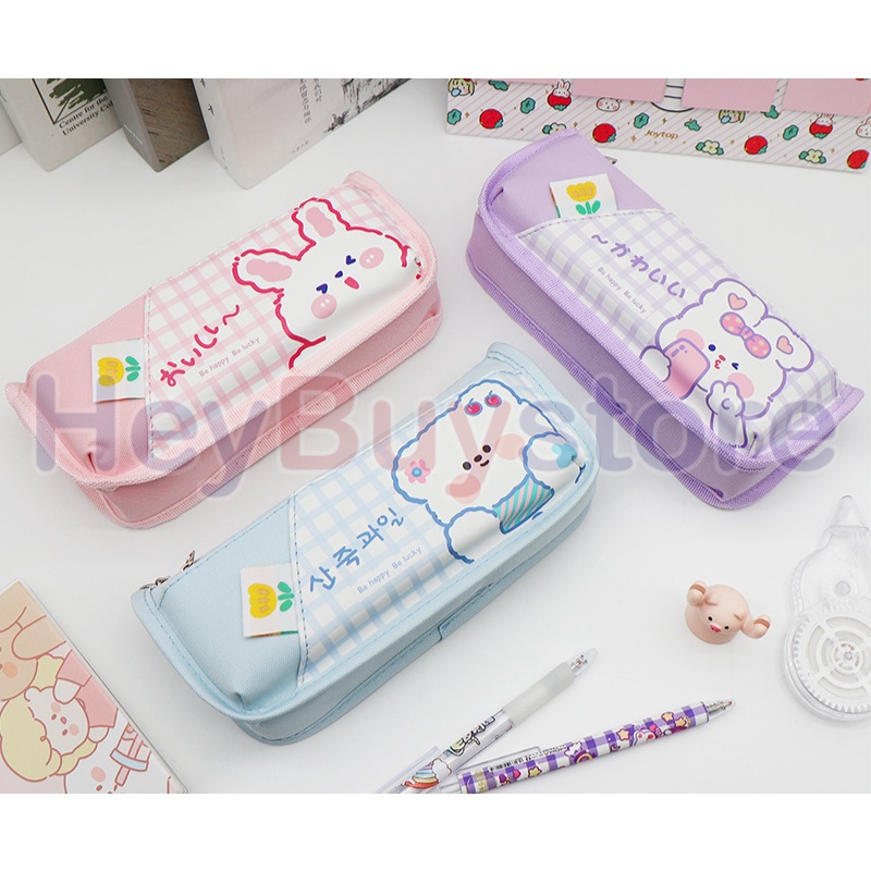 [NEW] INS Big Pencil Case for Girls Korean Style Cute Pencil Box Kawaii ...