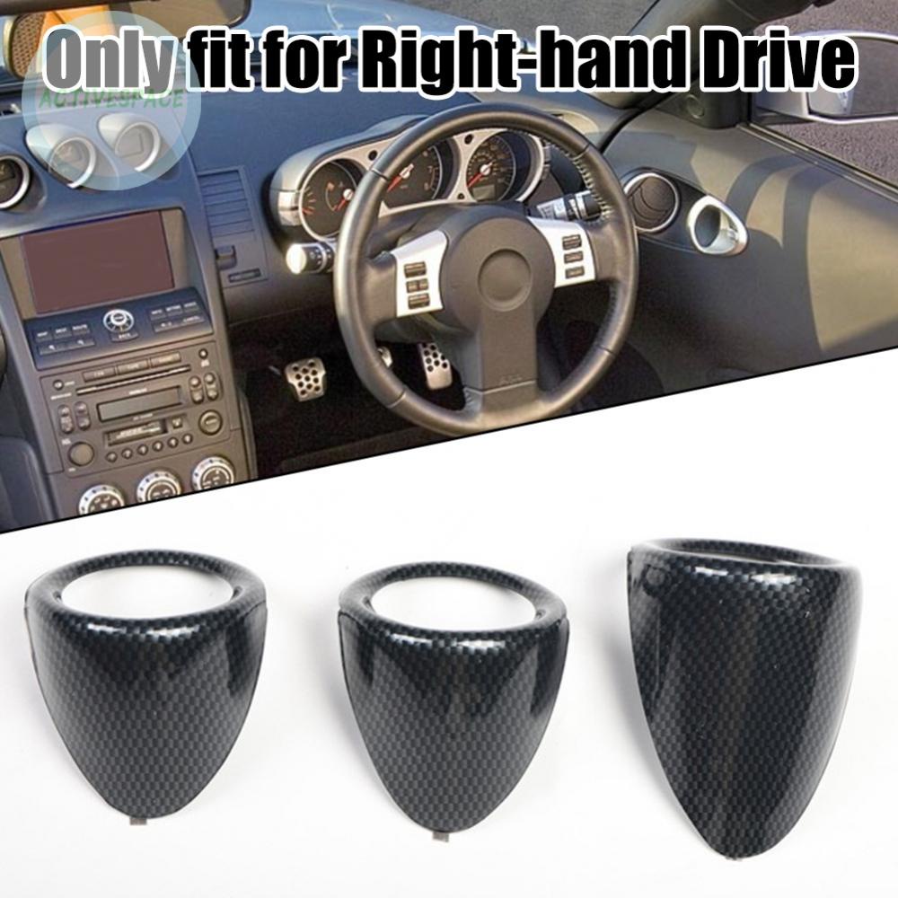 Soillar Carbon Fiber Look ABS Gauge Storage Covers – For Nissan 350Z 2003-2005, Interior Trim Set, Black