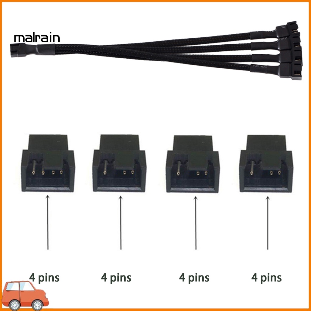 [Ma] Computer Splitter Cable Highquality 4pin Pwm Fan Splitter Cable for Efficient Cpu Cooling