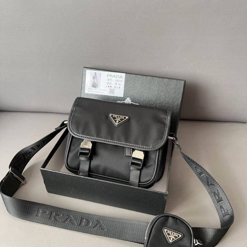 P+ triangle logo patch hobo nylon messanger bag with pouch | Shopee ...