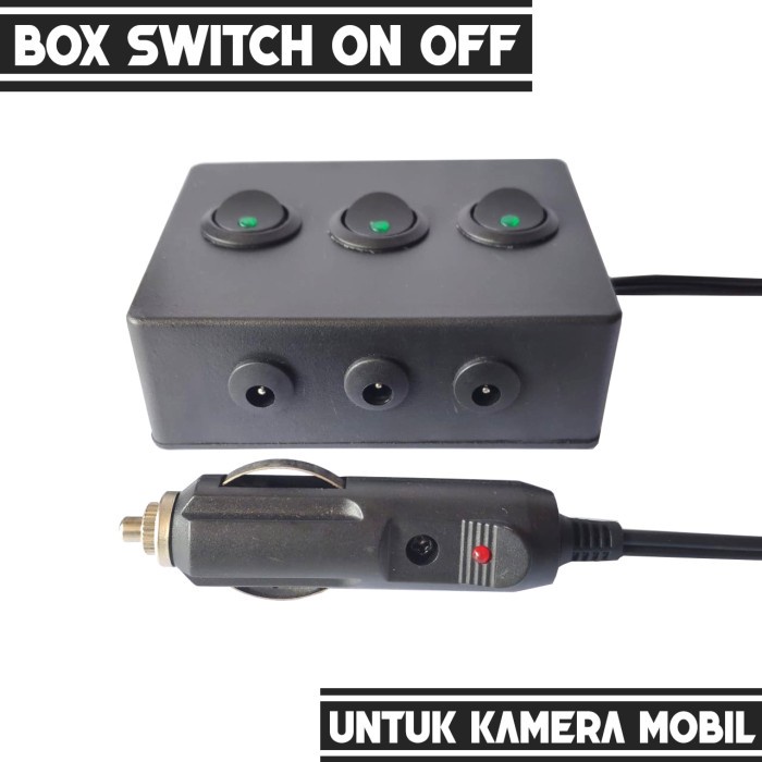 TOMBOL 3 Button On off Switch Box with Dc Jack and Car Lighter ...