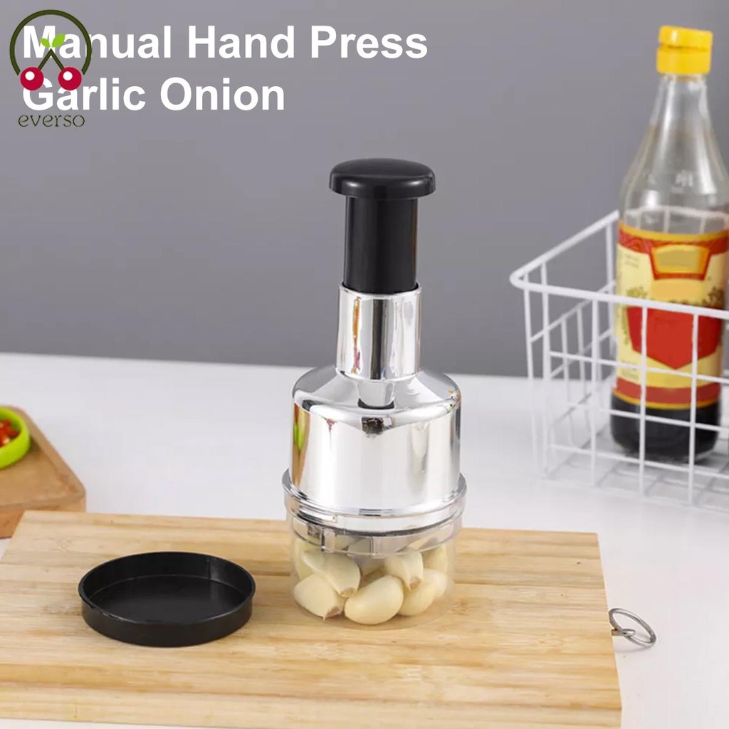 Pressed Garlic Chopper Manual Hand Onion Chopper Stainless Steel
