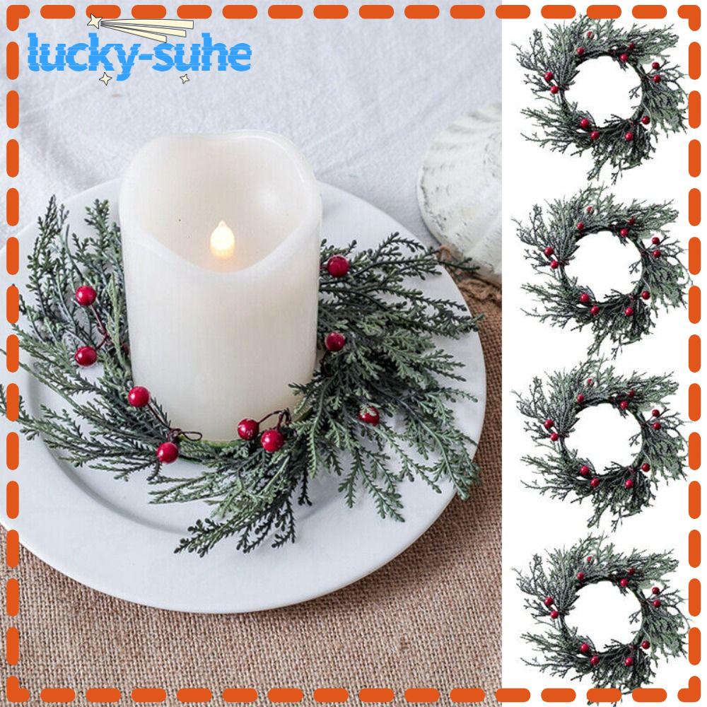 LUCKYSUHE Christmas Candle Rings, Christmas Table Decoration 20cm