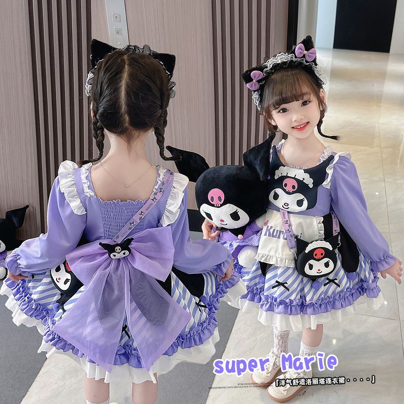 kuromi lorita dress long sleeve Children's cute little girl cartoon