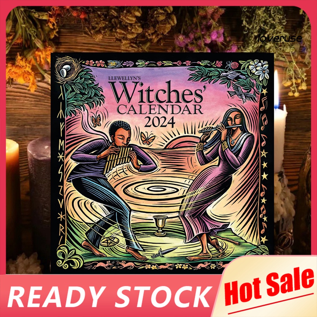 loveruse 2024 Witches' Calendar 12 Monthly Wall Calendar from January