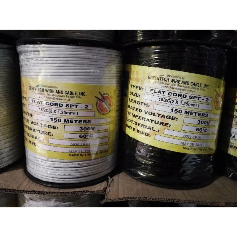 Boston Flat Cord Duplex Wire (1 Roll) 2C 22/2 18/2 16/2 Electrical ...