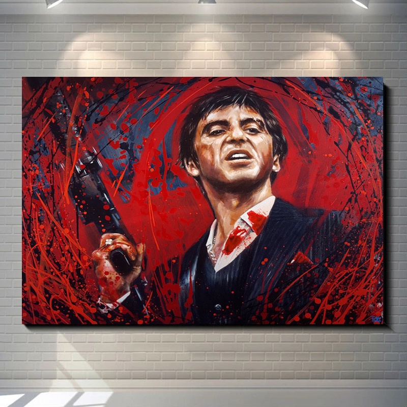 Graffiti Tony Montana Canvas Painting Pacino Scarface Movie Posters ...